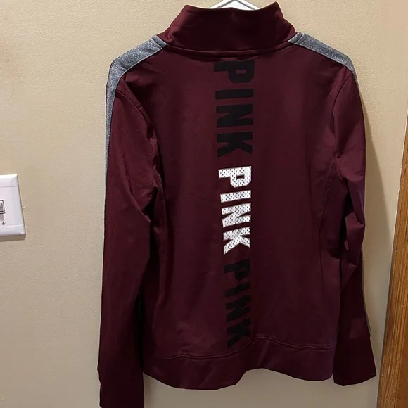 EUC Pink Victoria Secret Ultimate Quarter Zip Pullover - Picture 3 of 4